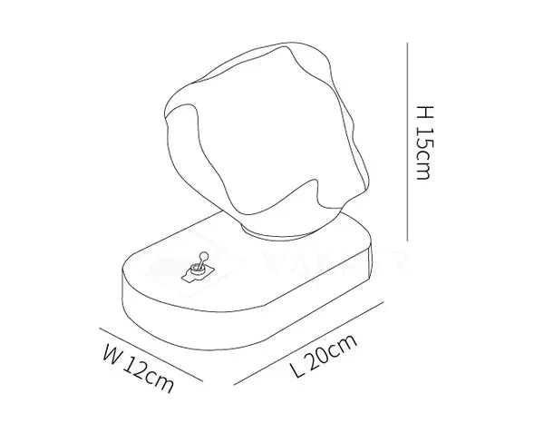 Üvegből készült asztali lámpa jégkő formájában