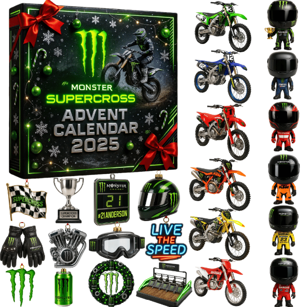🔥 Korlátozott kiadás – csak 100 darab maradt! 🏍️ Monster Energy Supercross Karácsonyi naptár 2025