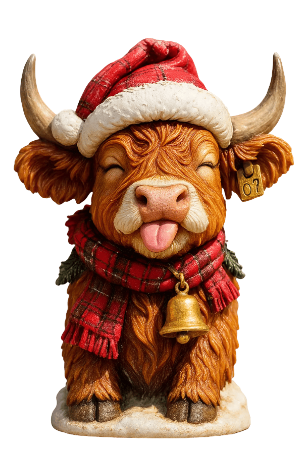 🐮Adventi naptár a Highlanderrel 2025 🎄✨ – Kézzel készült 3D baba Highlanderrel (24 darab)